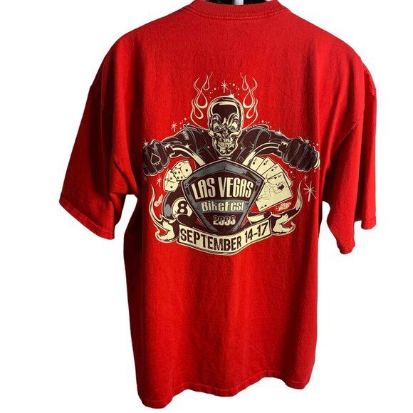 2006 Las Vegas Bike Fest T Shirt XL Red Crewneck Graphic Short Sleeve Motorcycle - Picture 1 of 7